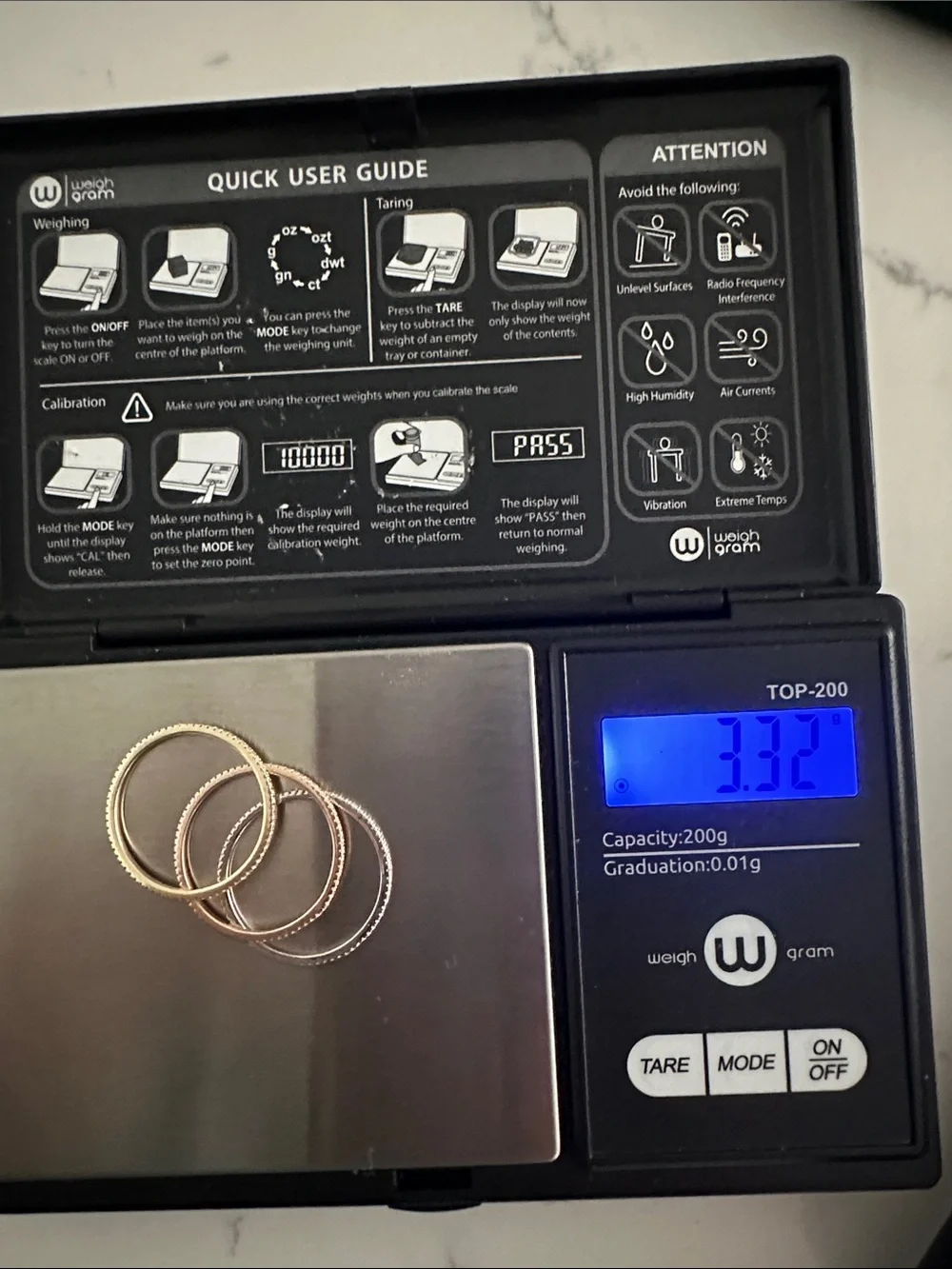 Stackable Trio Eternity Bands in Rose Gold, White Gold and Yellow 14K Gold